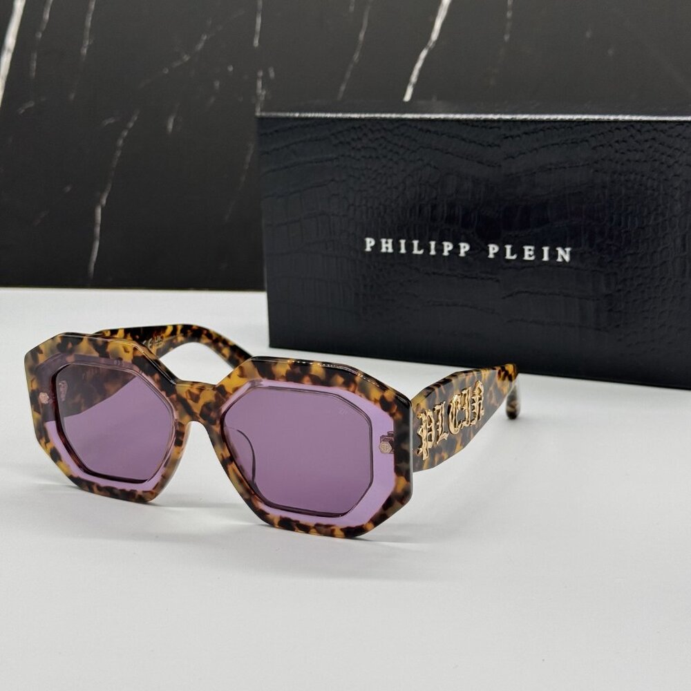 NEW SPP098M 0778 PHILIPP PLEIN SUPREME STAR HAVANA WOMEN SUNGLASSES